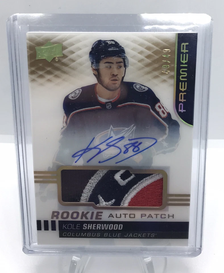 2019-20 Premier Gold Rookie Auto Patch /49 Kole Sherwood Columbus Blue Jackets - Image 1 of 1