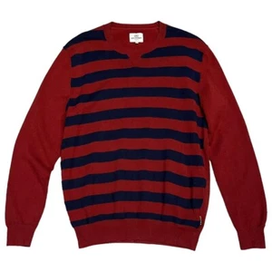 Ben Sherman Striped Luxury Designer Knit Casual Mens Sweater - Mens Medium - Picture 1 of 4