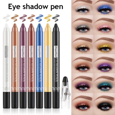 Matita Eyeliner Opaca Glitter Waterproof Ombretto Matita Labbra Penna Gel ☆ - Immagine 1 di 4