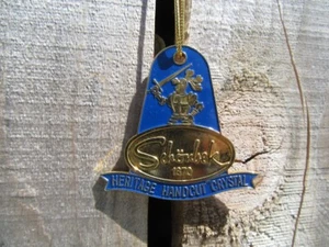 Schonbek Heritage Handcut Crystal Double Sided Metal Christmas Ornament Tag - Picture 1 of 4