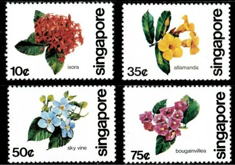Singapur 1980, Scott #363-66, flores MNH Foto 1 de 1