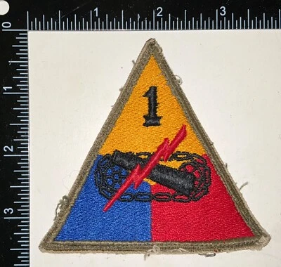 WWII US Army 1st Armored Armor Division Tank Patch - Image 1 of 2