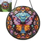 Festive and Colorful Circular Wall Decoration Vibrant Butterfly Pendant