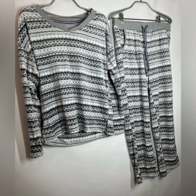 Nautica | Juego de pijama de terciopelo gris pequeño S para mujer Foto 1 de 4