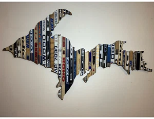 State of Michigan Upper Peninsula Hockeyschläger Vintage Holzkunst Wandbehang - Bild 1 von 1