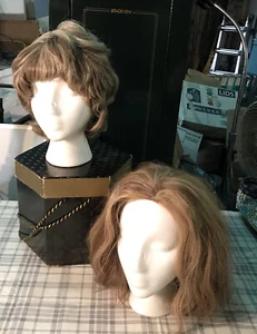 2 Pelucas Capas Shag Emplumadas Bangs Corto Bob Glamour Rubio De Colección - Imagen 1 de 12