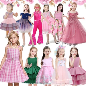 Baby Kids Flower Girls Dress Bridesmaid Party Wedding Lace Bowknot Princess Prom - Picture 1 of 70