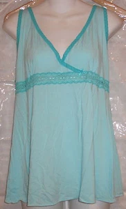 Camisa deslizante con borde de encaje azul Victoria's Secret Angels talla L precio de venta sugerido por el fabricante $38 nuevo - Imagen 1 de 2