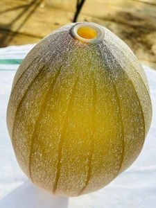 Jarrón de lima firmado por Murano Italia de colección vidrio arcade 7,25" orbe fuerte brote costillas esmeriladas - Imagen 1 de 6