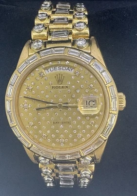 EXTREMADAMENTE RARO Rolex Day-Date 36 mm Oro Amarillo 18K Diamante Banda y Dial #18168 Foto 1 de 4