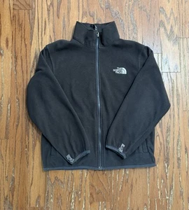 The North Face Boys Girls Unisex Kids Youth Full Zip Fleece Gray Logo Medium - Picture 1 of 6