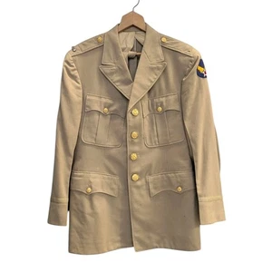 WWII US Military Summer Officer Coat & Tie Jacket Patched Hart Schaffner Marx - Picture 1 of 18