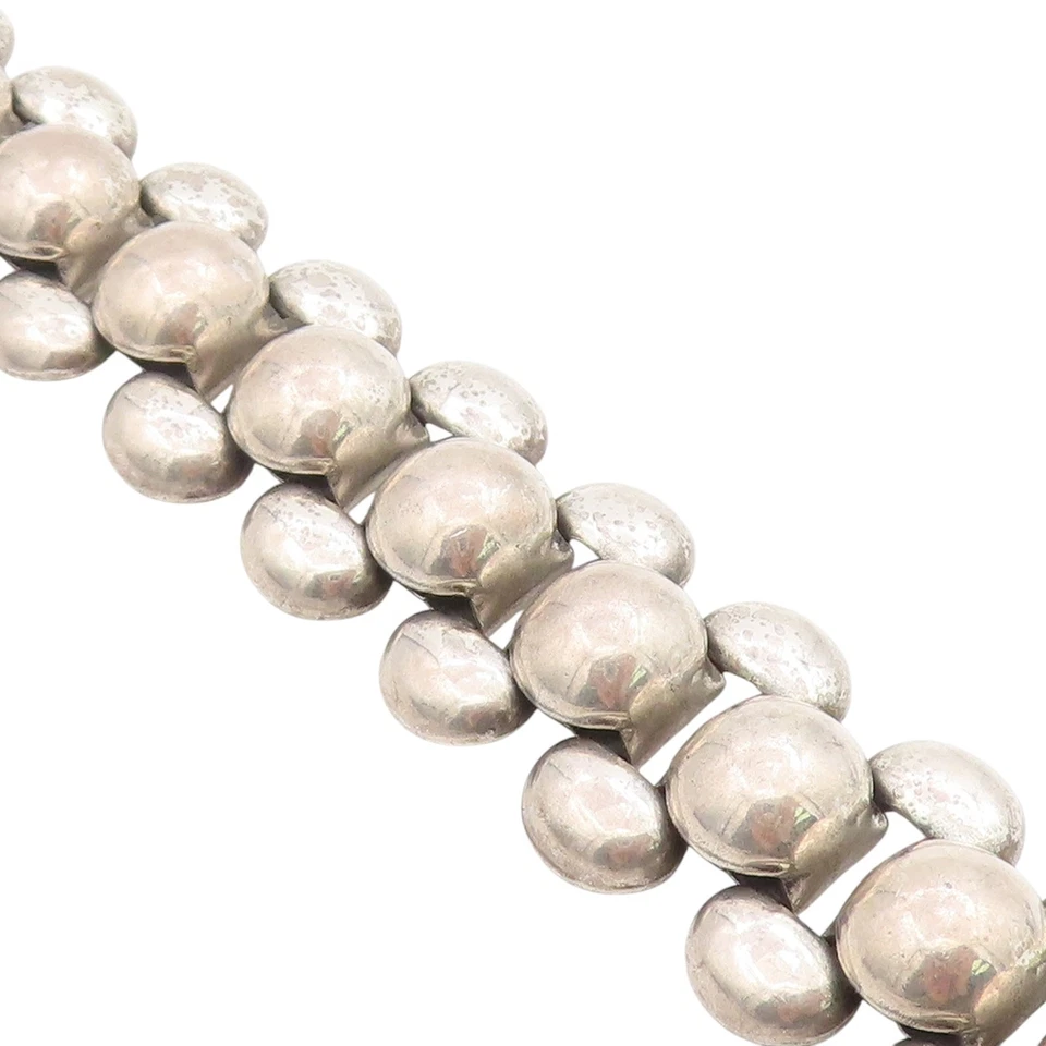 Pulsera vintage de plata de ley 925 cadena modernista con cuentas Danecraft BT11517 Foto 1 de 4