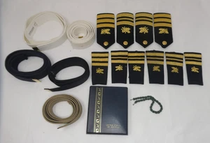 US NAVY SUPPLY CORPS TENENTE COMANDANTE SPALLACCI E SEGNI CINTURE WEB SCATOLA - Foto 1 di 9