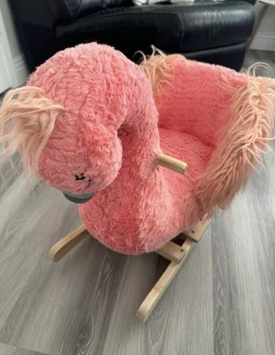 Mecedora Pink Flamingo Aterrizaje Suave Sentado Bebé Balancín Cisne Pájaro Foto 1 de 3