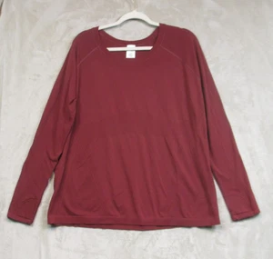 Athleta Momentum Seamless Top Long Sleeve Shirt Womens 2X Maroon Athletic Gym - Picture 1 of 8