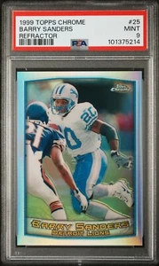 1999 Topps Chrome 25 Barry Sanders Refractor PSA 9 Mint Detroit Lions - Picture 1 of 2