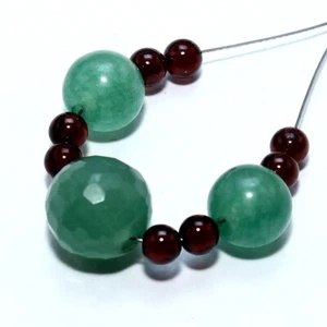 Granate Aventurina Cuentas Redondas Briolette Piedras Preciosas Sueltas Naturales Fabricación Joyería - Imagen 1 de 5