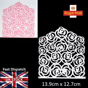 Troquel de corte de metal con superposición decorativa con patrones de rosa, fabricación de tarjetas C1 - Imagen 1 de 6