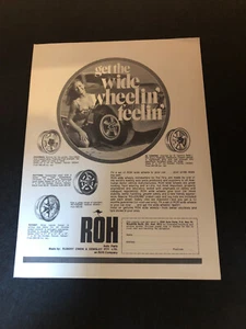 Wide Wheels ROH Wheels Wheelin Feelin!! Original Print Advertising 1970’s! - Foto 1 di 1