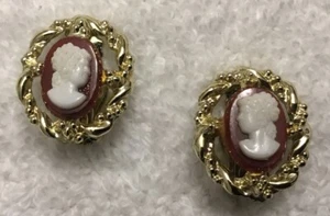 Vintage Modeschmuck Kamee Ohrclips - Bild 1 von 3