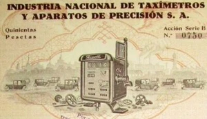 ¡BONO DE TAXI MÁS INCREÍBLE DEL MUNDO! ¡Gema de España 1930 todos los golpes! TAXIS/MEDIDOR ANTIGUOS - Imagen 1 de 2
