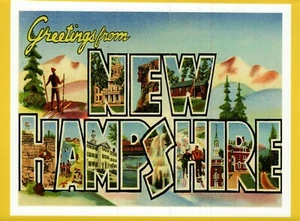 *New Hampshire Postcard-..."Greetings From New Hampshire"...-{*TW-2} - Picture 1 of 2