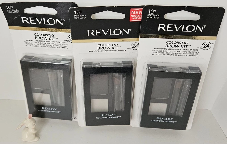 3x Revlon Colorstay Brow Kit 101 Soft Black Ship