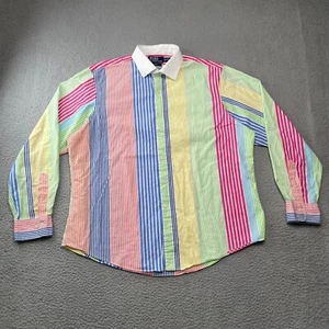 Vintage Polo Ralph Lauren Easter Shirt Men 2XL Pastel Colorful Fun Color Block - Picture 1 of 10