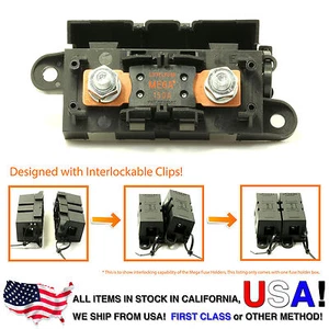 LITTLEFUSE Expandable Mega Fuse HOLDER with 150A megafuse 150 amp 32V DC Slo-Blo - Picture 1 of 10