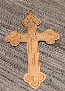  Rare gold cross from the times of tsarist Russia gold 14 K/56 sample ,3.75gramm - Picture 1 of 21