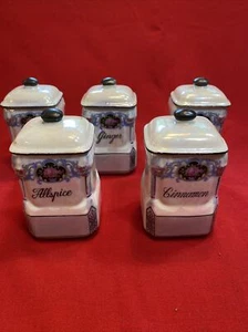 Vintage Hand-Painted Spice Canisters/ Japan no. 2748 - Picture 1 of 12