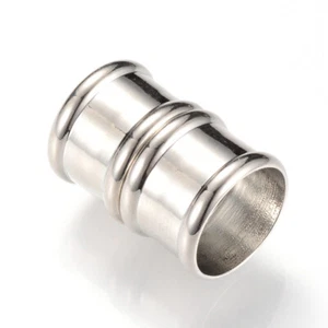 20 Sets Brass Magnetic Clasps Column Platinum End Caps Connector Half Hole: 12mm - Picture 1 of 2