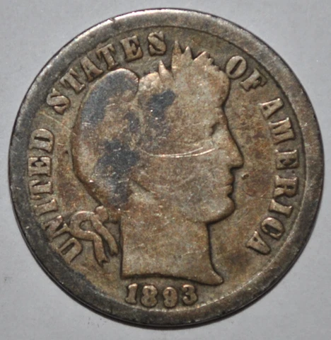 Better Date 1893-O  BARBER DIME Good/VG Cover