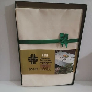 Ewart Liddell IRISH 100% LINEN DAMASK CELTIC Tablecloth Ireland 54 X 54 - Picture 1 of 10