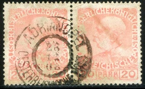 Austria 1908 Levante Austriaco - n. 46/I - 20pa. coppia - usata (m907) - Picture 1 of 3