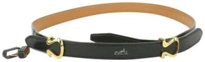 Hermès 18mm Black x Gold Harp Belt 1018h4 - Picture 1 of 12