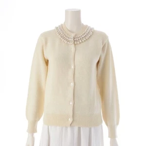 COMME des GARCONS 70S Vintage pearl knit cardigan tops GN-090460 White beige - Picture 1 of 12