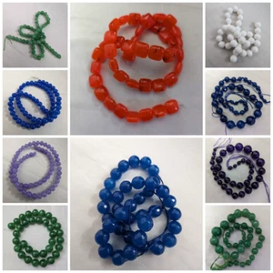 Quartz Gemstone Beads, Dyed, Round, 6mm, 8mm, 10mm, Choice Of Colours - Picture 1 of 25