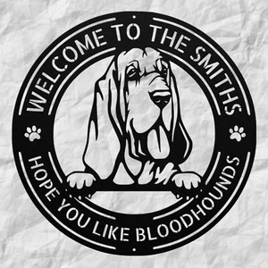 Personalized Bloodhound Dog Metal Sign Custom Pet Wall Art Gift for Dog Lovers - Picture 1 of 5