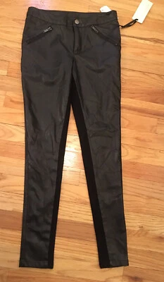 Forever Twenty One PANTALÓN LARGO TEJIDO WN XS POLIÉSTER SPANDEX NEGRO Ajustado Elástico Foto 1 de 4