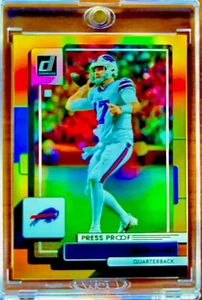 Josh Allen RARE GOLD REFRACTOR INVESTMENT CARD SSP PANINI BUFFALO BILLS MVP MINT - Picture 1 of 11