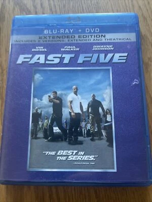 Fast Five Blu-ray & DVD 2 Disc Set Paul Walker Vin Diesel Dwayne Johnson Action - Image 1 of 4