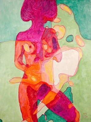 Ölgemälde Tafelmalerei Unikat signiert Daphne Prof.em Andreas Loeschner-Gornau - Bild 1 von 3