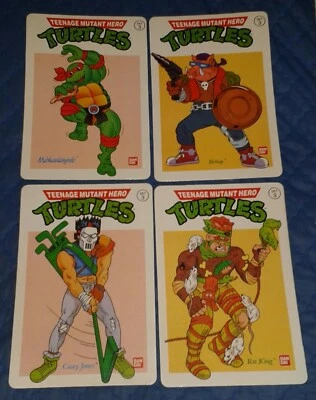 1990 *** JUEGO DE 4 TARJETAS DE INFORMACIÓN #3 *** TORTUGAS NINJA MUTANTES ADOLESCENTES TMNT Foto 1 de 4