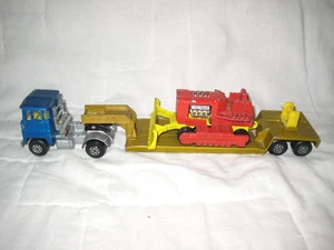 Matchbox K-23 Lot w Blue Scammel Tractor, Gold Low Loader Trailer & Super Dozer - Picture 1 of 7