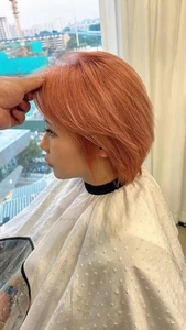 Moda Pelucas Cortas Bob Rosa Melocotón Corte en Capas Cabello Humano Encaje Frontal Pelucas Onduladas - Imagen 1 de 6
