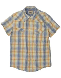 WRANGLER Mens Slim Fit Short Sleeve Shirt Large Multicoloured Check Cotton DF18 - Picture 1 of 3