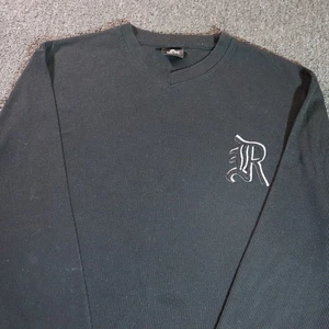 Redape Patched Hiphop y2k Waffleknit Black Thermal Sweater 3xl - Picture 1 of 7