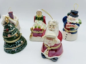 Set of 5 Mr. Christmas Music Box Motion Hinged Trinket Ornaments New Open Box - Picture 1 of 22